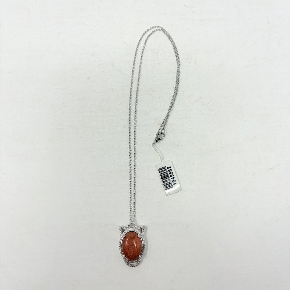 Shop LC Karis‎ Collection Red Goldstone Oval Pendant Necklace & 20in Chain 5367